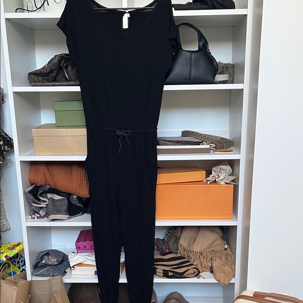 Alelly Women’s Loose Fit Off Shoulder Elastic Waist Jumpsuit with Pockets
